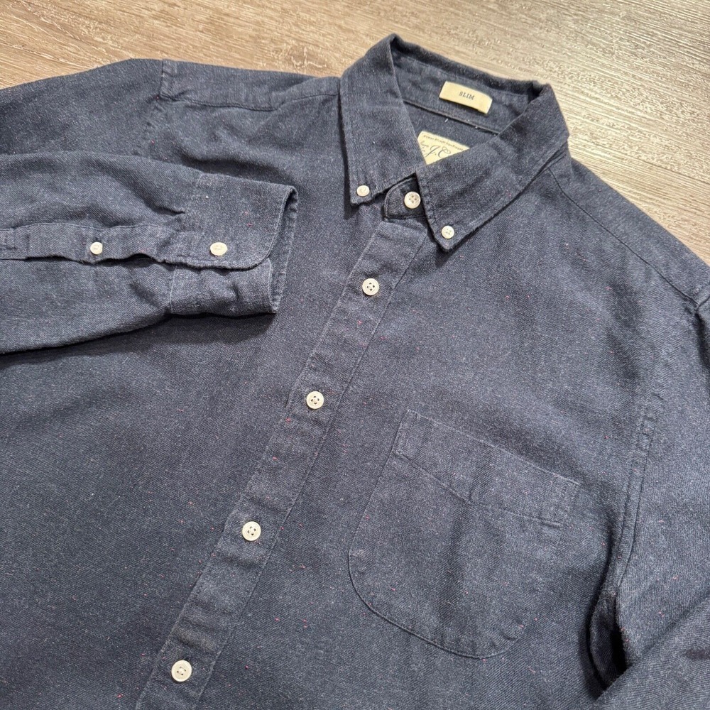 J. Crew Men's Casual Button Down Shirt - Dark Blue